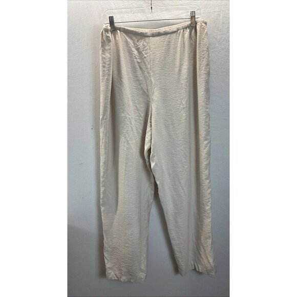 CAROLINE ROSE Khaki Tan Pull on loose fit strait leg pants size XL casual career - Picture 1 of 9